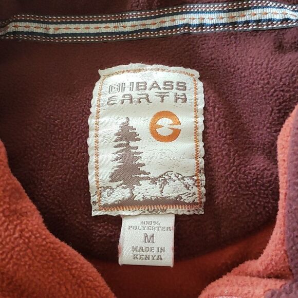 Very Nice GH Bass Earth Rust Colored Quarter Zip Fleece Pullover Jacket Sz M - Picture 4 of 5